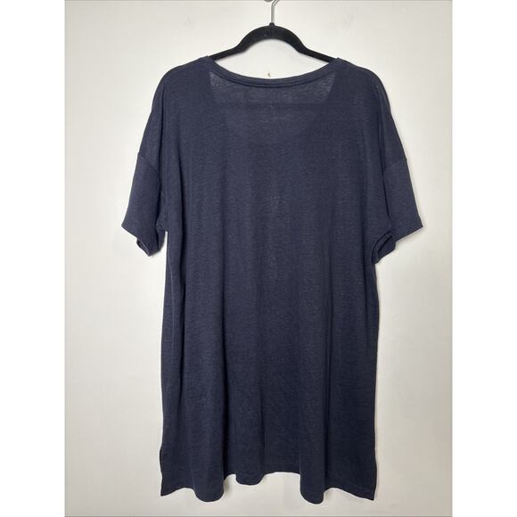 Eileen Fisher Womens Linen Tunic Top Size M Oversized Short Sleeve Lagenlook - Picture 2 of 8